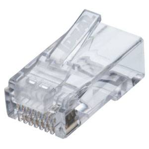 26 to 24 AWG Solid/Stranded, 8-Position 8-Pin, Ideal Electrical 85-376 Feed-Through Modular Plug, RJ45 Category 6