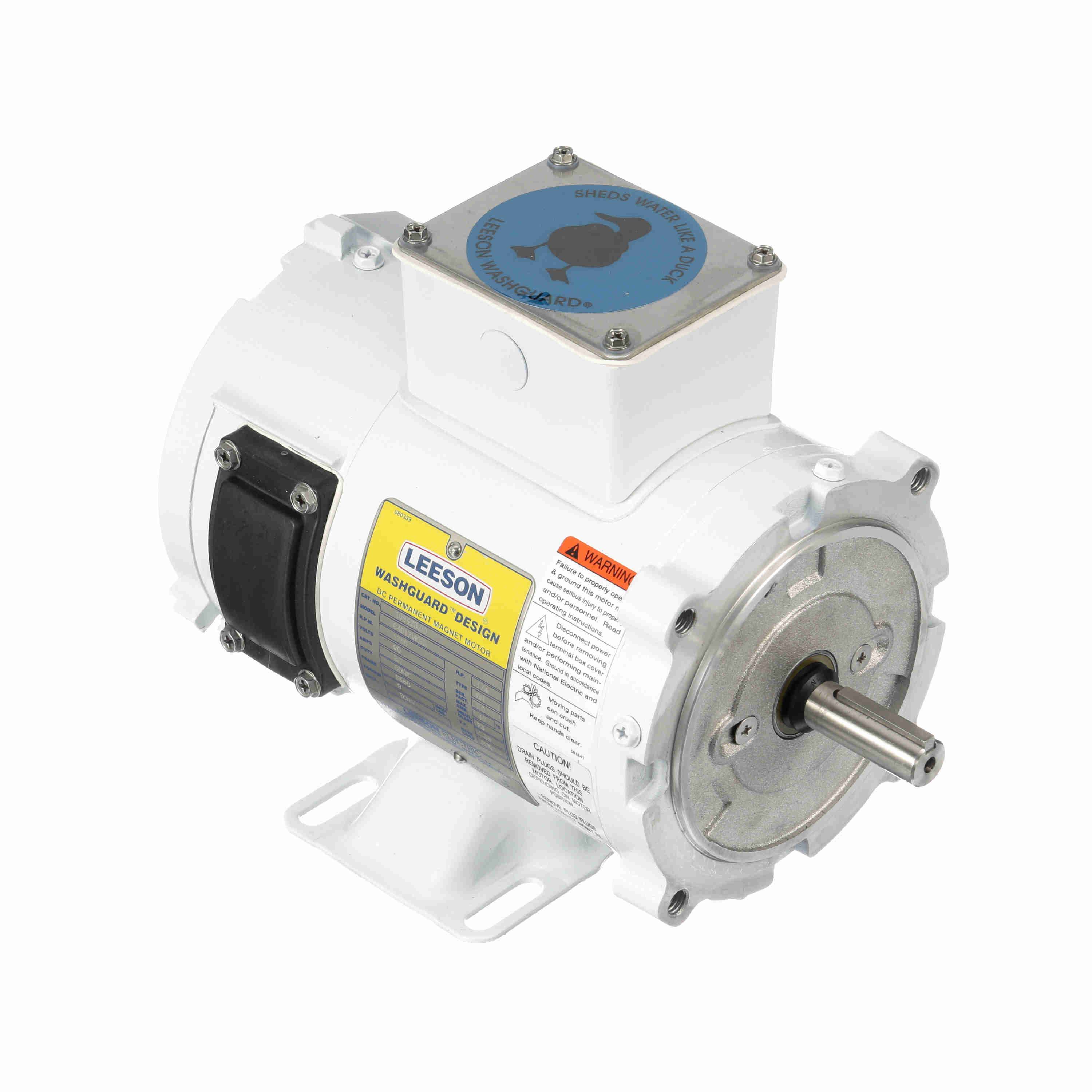 LEESON® 108423.00 Type DC Continuous Duty AC Motor, TENV Enclosure, 1/4 hp, 90 VAC, 50/60 Hz, S56C Frame, 1750 rpm Speed, Rigid Mount