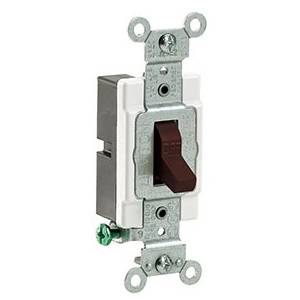 120/277 VAC 20 A, Leviton Manufacturing Co. Inc. CS120-2 Toggle Switch, Brown