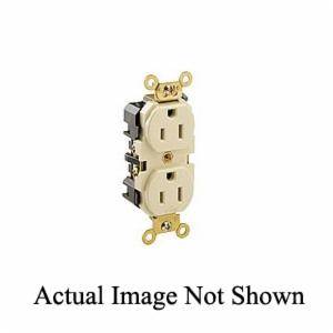 Leviton® 5262 1-Phase Duplex Extra Heavy Duty Self-Grounding Straight Blade Receptacle, 125 VAC, 15 A, 2 Poles, 3 Wires, Brown