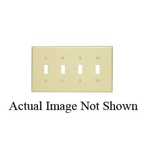 Leviton® PJ4-W Midway Size Traditional Wallplate, 4 Gangs, 4.875 in H x 8.56 in W, Thermoplastic, White