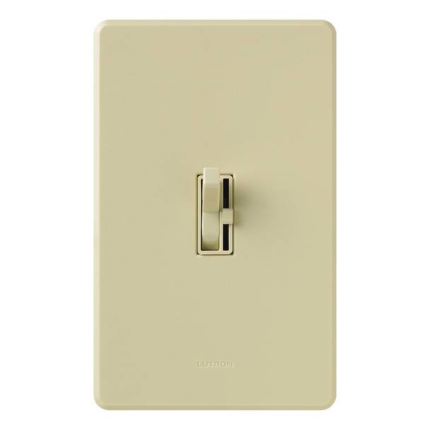 Lutron® Ariadni® Toggler® AY-603P-IV 3-Way Traditional Style Dimmer Switch, 120 VAC, 1 Poles, Slide-to-Bright/Dim Operation, Ivory