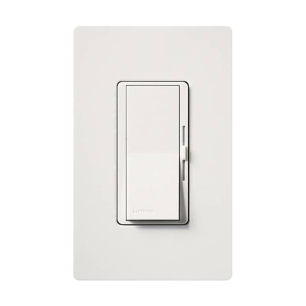 Lutron® Diva C.L® DVCL-153P-WH 3-Way Designer Style Dimmer Switch, 120 VAC, 1 Pole, Slide-to-Bright/Dim Operation, White