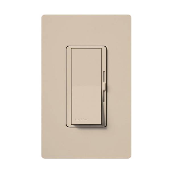 Lutron® Diva C.L® DVSCCL-153P-TP 3-Way Designer Style Dimmer Switch, 120 VAC, 1 Pole, Slide-to-Bright/Dim Operation, Taupe