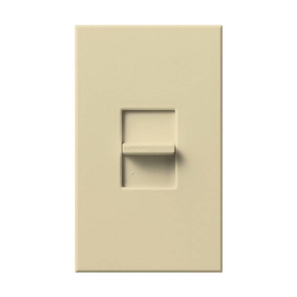 Lutron® Nova T® NTF-10-IV Architectural Style Dimmer Switch, 120 VAC, 16 A, 1 Poles, Slide to Off Operation, Ivory