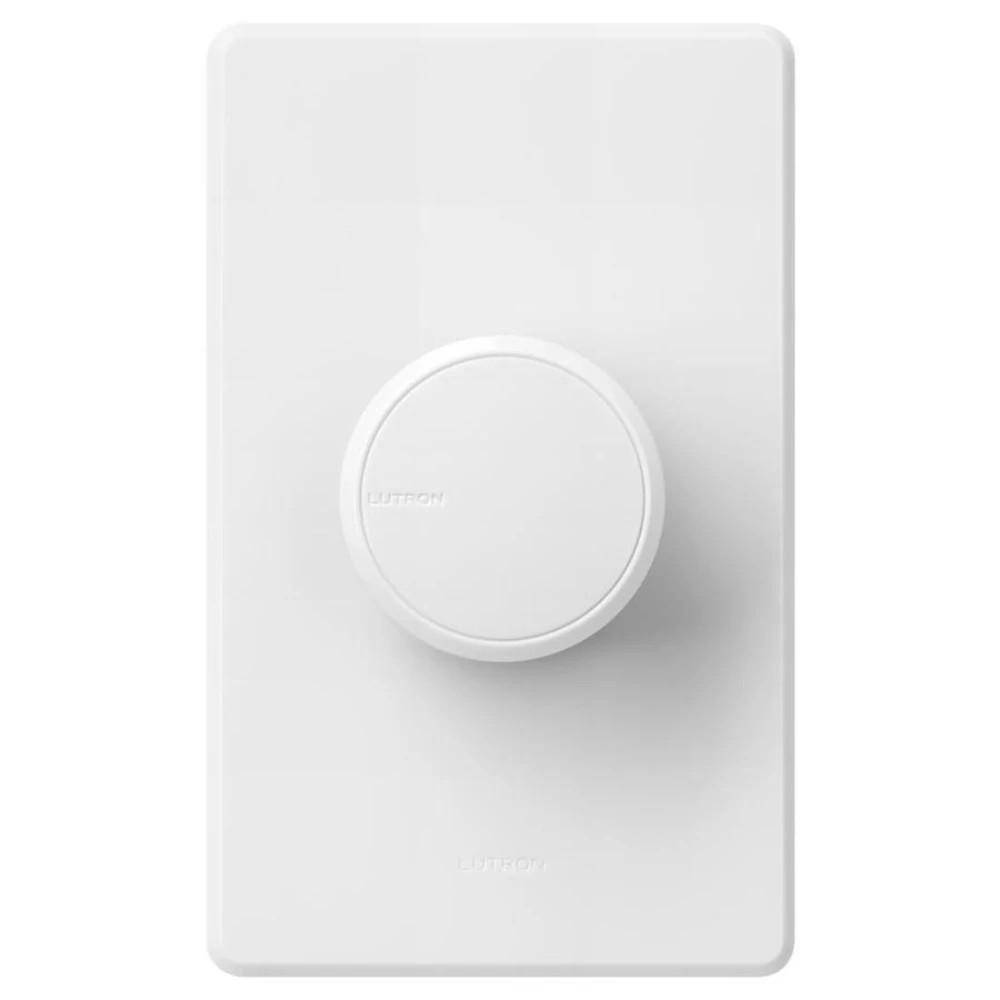 Lutron® RCL-153PNL-WH Dalia LED Dimmer Rotary Light Switch, 120 V, 1 Poles, On/Off Operation, White