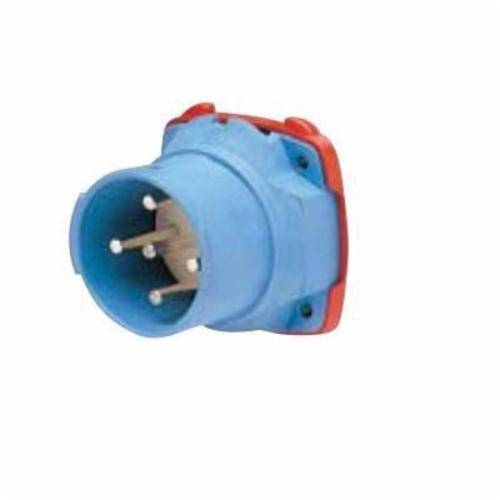 MELTRIC DECONTACTOR™ 33-38043 DS30 Switch Rated Male Inlet With Ground, 255/277/440/480 VAC, 30 A, 3 Poles, 4 Wires, Blue