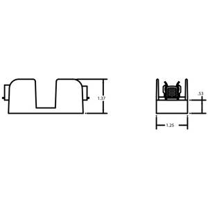 250 VAC/VDC, 30 A, Mersen S.A. 20306R Fuse Block, 1-Pole, Class R