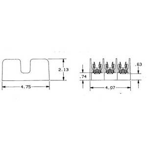 250 VAC/VDC, 60 A, Mersen S.A. 20608R Fuse Block, 3-Pole, Class R