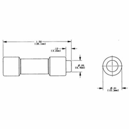 600 VAC/VDC, 12 A, Mersen S.A. ATMR12 Amp-Trap® Midget Fuse, Ferrule ...