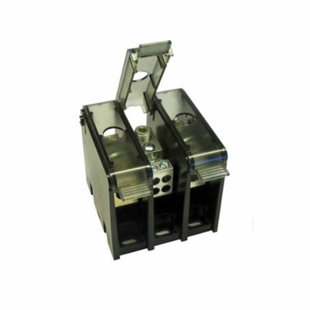 Mersen MPDB69353 Large Open Style Power Distribution Block, 600 VAC, 760 A, 3 Poles, 4 AWG to 500 kcmil, 14 to 2/0 AWG Wire, Polycarbonate