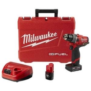 Milwaukee Tool 2504-22 M12 FUEL™, POWERSTATE™, REDLINK™ Hammer Drill/Driver Kit