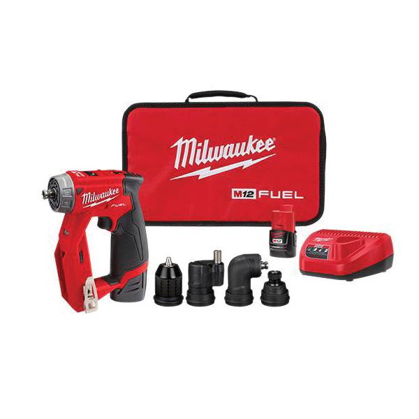 Milwaukee® M12 FUEL™ 2505-22 Cordless Installation Drill/Driver Kit, 3/8 in Chuck, 12 V, 1600 rpm No-Load, 5.12 in OAL, M12™ REDLITHIUM™ CP2.0 Lithium-Ion Battery