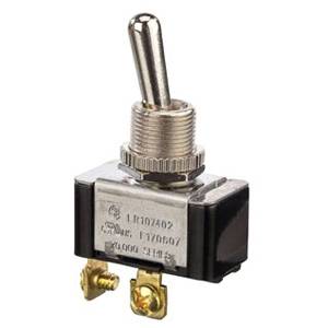125/250 VAC 15 A, SPST, NSi Industries LLC 78170TS Toggle Switch, Brass/Nickel