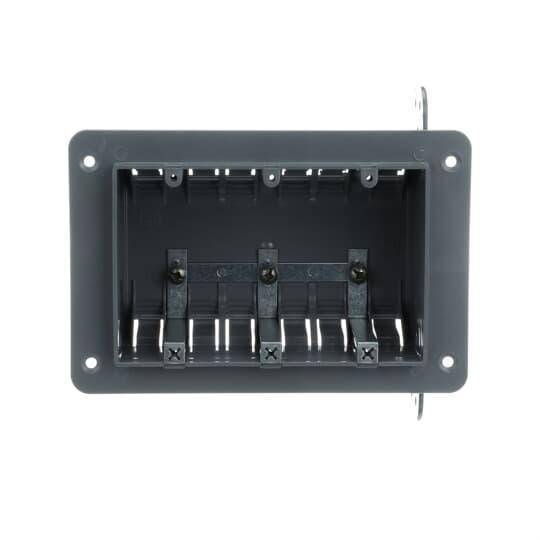 NuTek® 3-WSW Non-Metallic Device Box, Plastic, 48 cu-in Capacity, 3 Gangs, 12 Knockouts