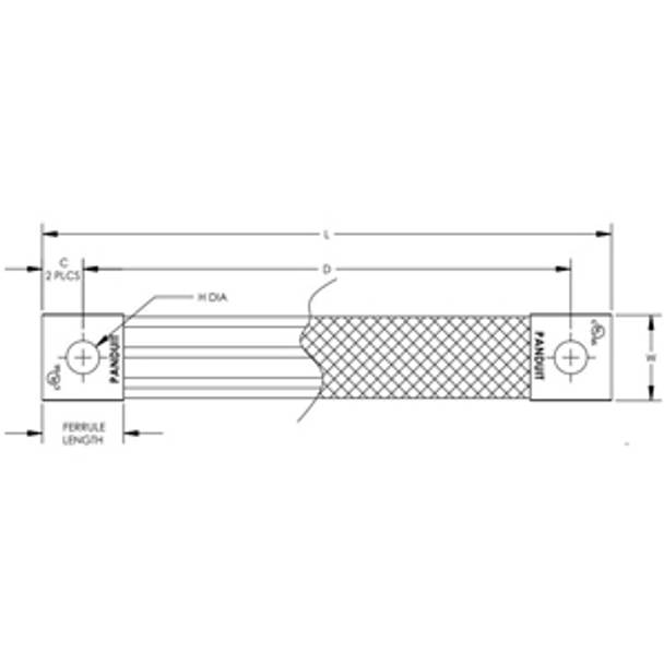 Panduit BS101245U StructuredGround™ Braided Bonding Strap