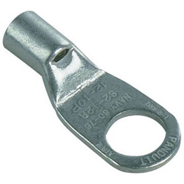 4 AWG, 1/4" Stud, Panduit S4-14R-E Pan-Term® Ring Terminal, Metallic (Discontinued by Manufacturer)