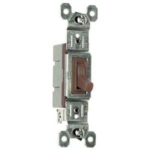 120 VAC 15 A, Legrand North America LLC 660G TradeMaster® Toggle Switch, Brown