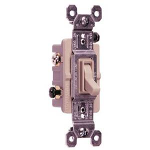 120 VAC 15 A, Legrand North America LLC 663LAG TradeMaster® Toggle Switch, Light Almond