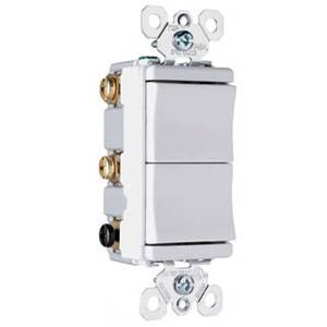 120 VAC 15 A, Legrand North America LLC TM833WCC TradeMaster® Combination Switch, White