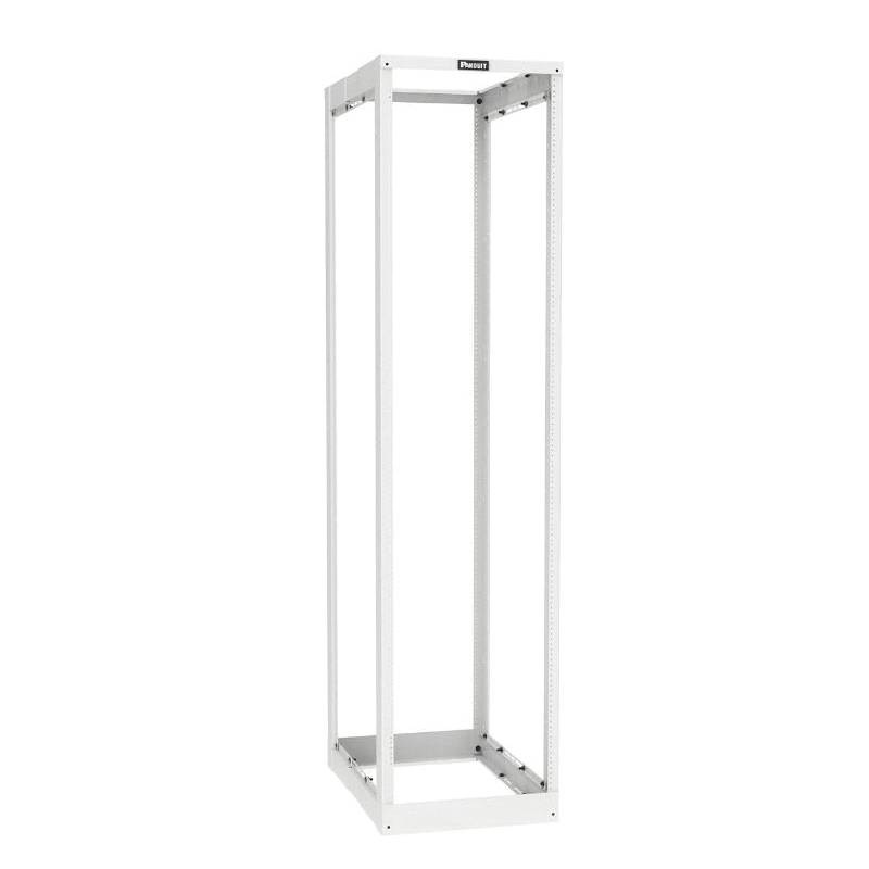 Panduit® AR4PCN96WH Bottom Up Post Rack, 96.13 in H x 20.31 in W x 23 to 42 in D, 2000 lb Load, 52 Shelves