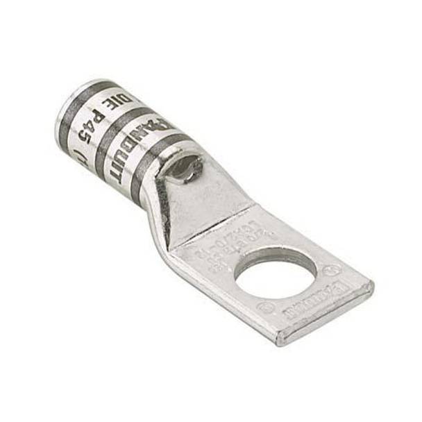 Panduit® Pan-Lug™ LCA2-38-Q 1-Hole Compression Lug Connector With Inspection Window, 2 AWG Stranded Copper Conductor, Die Code: P33, 3/8 in Stud, Copper