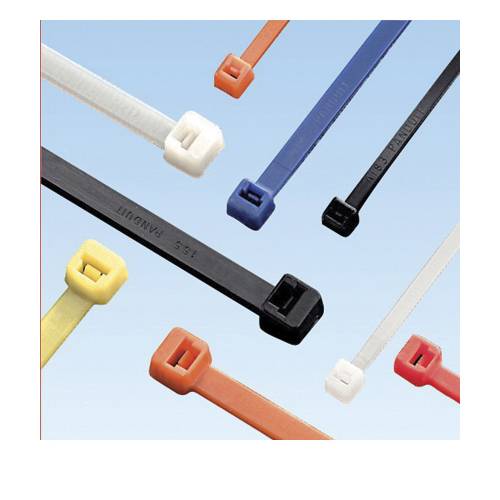 Panduit® Pan-Ty® PLT1.5I-C6 PLT Cross Section Intermediate Standard Plenum Rated Cable Tie, 5.6 in L x 0.24 in W x 0.05 in THK, Nylon 6.6, Blue