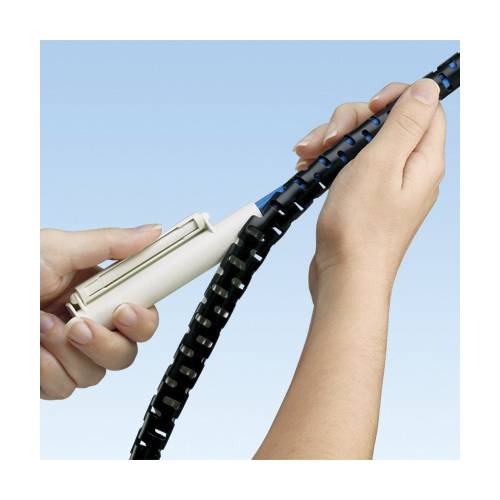 Panduit® Pan-Wrap™ PW100FR-C20Y Flame-Retardant Split Harness Wrap, 1 in ID Dia x 100 ft L, Polyethylene, Black