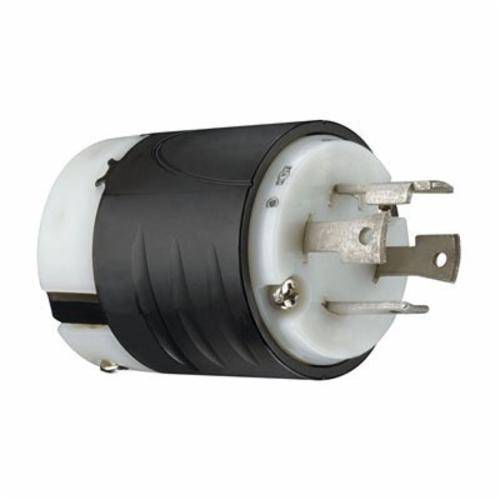Pass & Seymour® Turnlok® L1430-P Locking Plug, 125/250 VAC, 30 A, 2 Poles, 3 Wires, Black/White