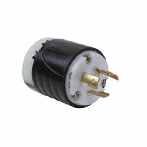 Pass & Seymour® Turnlok® L620-P Locking Plug, 250 VAC, 20 A, 2 Poles, 3 Wires, Black/White