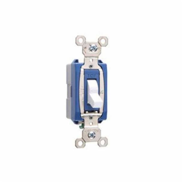 Pass & Seymour® PS15AC1W Heavy Duty Toggle Switch, 120/277 VAC, 15 A, 1/2 hp, 2 hp, 1 W Power Rating