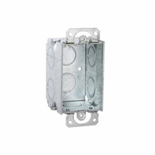 RACO® 420 Gangable Switch Box, Steel, 10 cu-in Capacity, 1 Gangs, 1 Outlets, 8 Knockouts, 2 in H x 4.22 in W x 2 in D