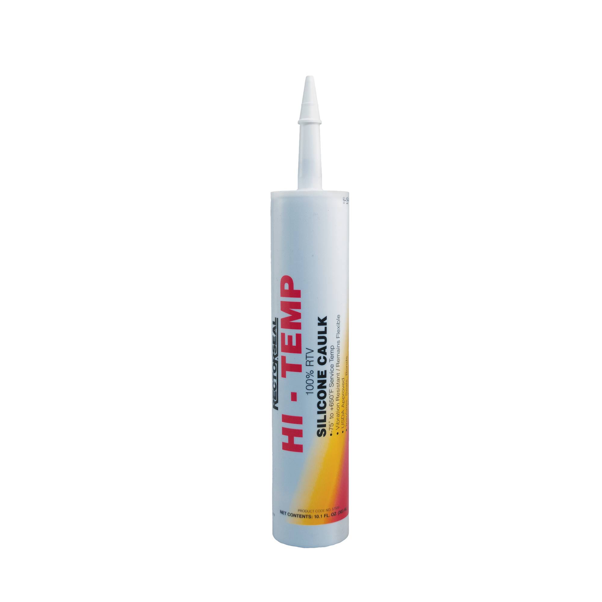 RectorSeal® HI-TEMP™ 57500 Silicone Caulk, 10.1 oz Tube, Red, 100% RTV Silicone Base