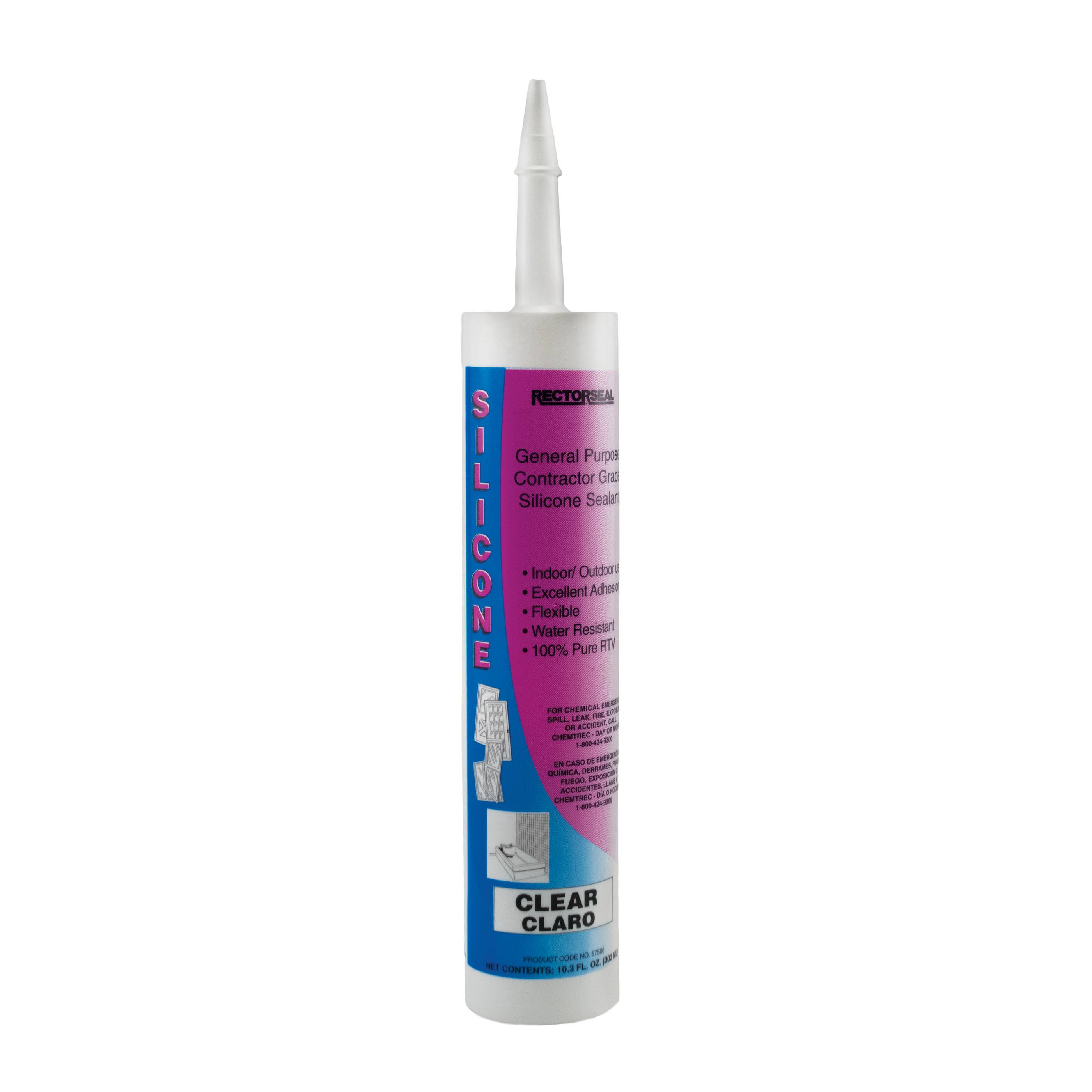 RectorSeal® 57506 General Purpose Vibration Resistant Sealant, 10.3 oz Tube, Clear, 100% RTV Silicone Base