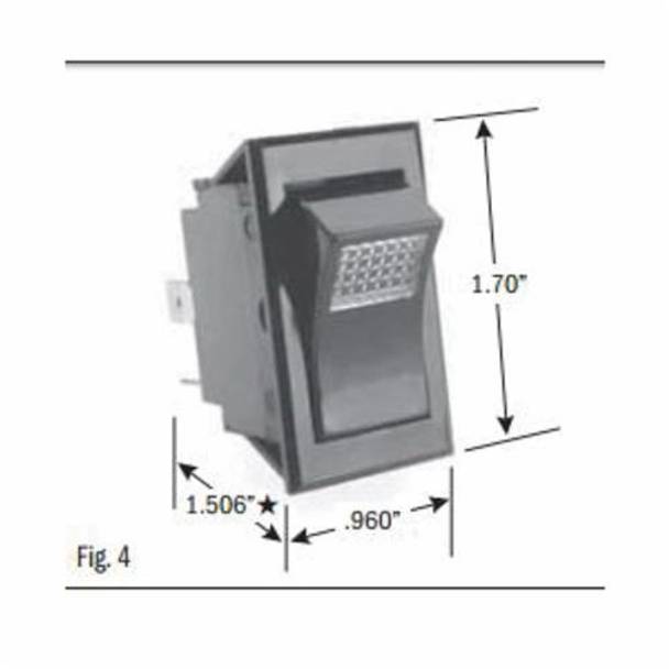 SELECTA® SS1104-R-125-BG Rocker Switch, 15 A, 125 VAC, DPST Contact, 2 Poles