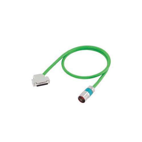 Siemens MOTION-CONNECT® 500 6FX50022AH111AC0 Pre-Assembled Signal Cable With Integrated Temperature Cores, 30/500 V, FCKW/Silicone-Free Insulation, 9.3 mm OD, M23 Full Thread x SUB-D Connector, PVC, Green