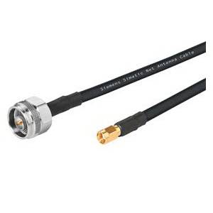 Siemens SIMATIC 6XV18755TH10 Flexible Pre-Assembled Connecting Cable, Copper Conductor, N-Connect Male x RSMA Male Connector, 1 m L Cord