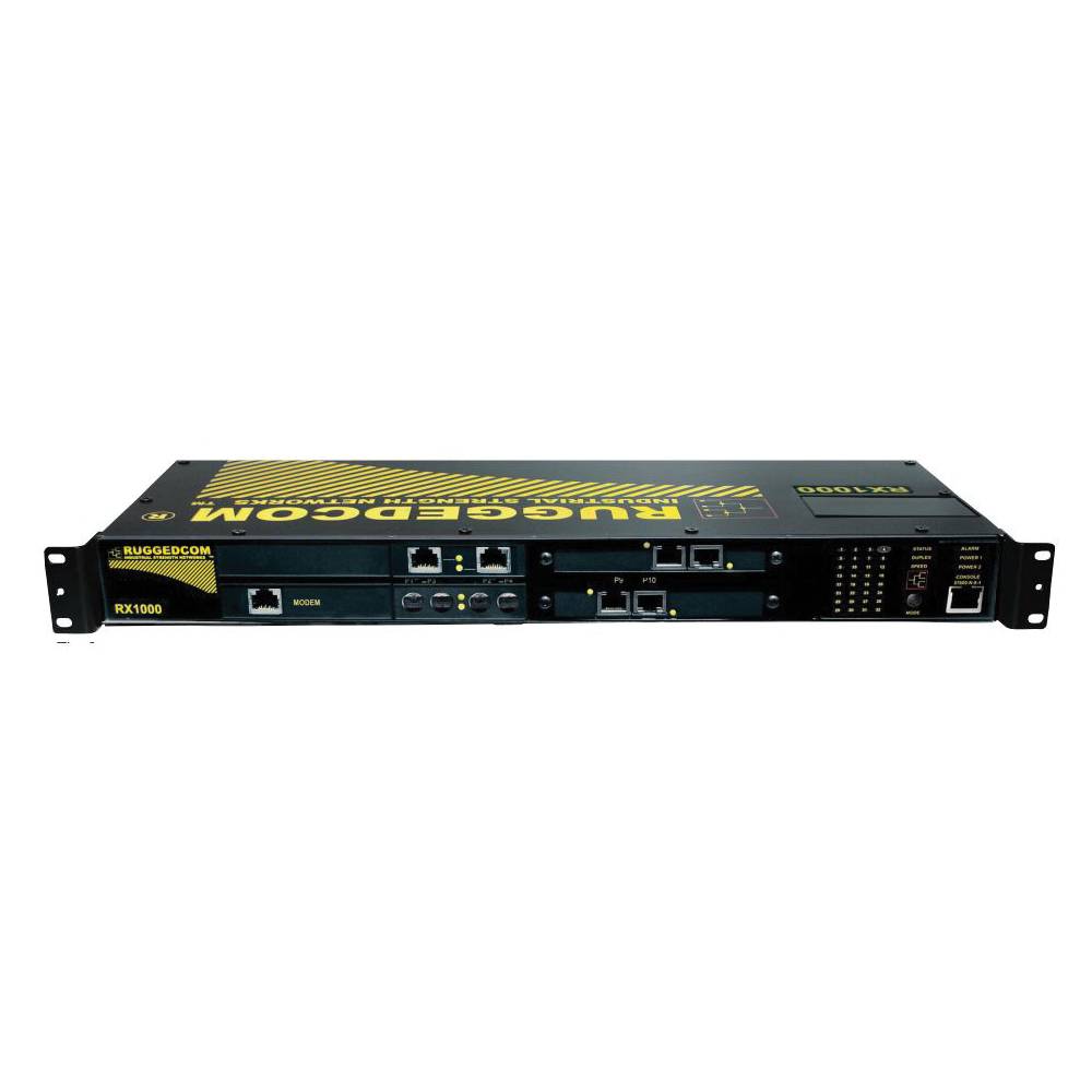 Siemens RUGGEDCOM® RuggedRouter® A6X30077212 RX1000 8-Port Modular Ethernet Switch, 10/100TX Interface, (4) RJ45 Port, GOOSE/OSPF/PPP/PTP/RADIUS/Serial IP/SNMP/VRRP Protocol (Planned Obsolescence by Manufacturer)