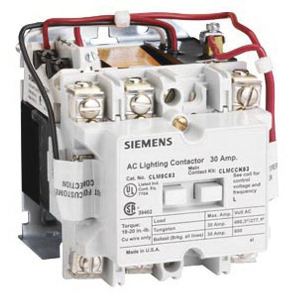 Siemens CLM0C02480 Class CLM Mechanically Held Lighting Contactor, 440/480 VAC V Coil, 2NO-0NC Contact, 2 Poles