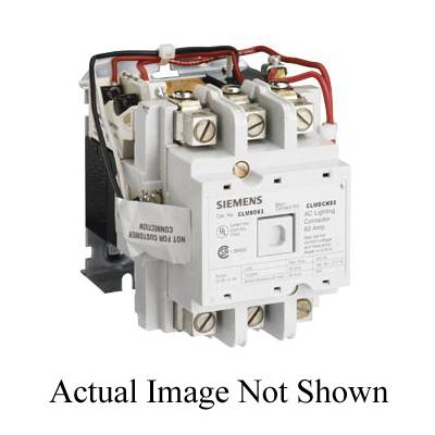 Siemens CLM0D02277 Class CLM Mechanically/Magnetically Held Lighting Contactor, 277 VAC Coil, 60 A, 0NC-2NO Contact, 2 Poles