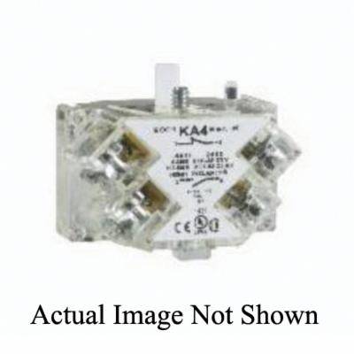 Square D™ Harmony™ 9001KA1 Types K SK KX Finger Safe Standard Contact Block With Protected Terminal, 30 mm, 1NO-1NC Contact, 10 A, 600 VAC Contact, Silver Alloy Contact, Momentary Action, Clear