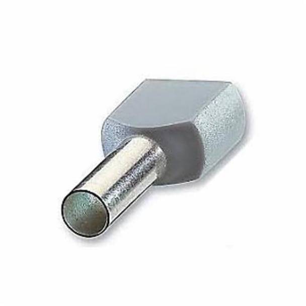 Sta-Kon® F8010 F Series Insulated Wire Ferrule, 12 AWG Stranded Copper Conductor, 0.906 in L, Copper, Gray
