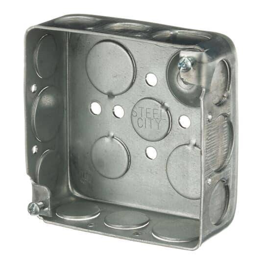 Steel City® 521511234GB Outlet Box, Steel, 21 cu-in Capacity, (1
