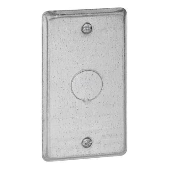 Steel City® 58C6-25R Outlet Utility Box Cover With Knockout, 4 in L x 2 ...