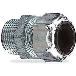 T&B® 2521 Ranger® Liquidtight Strain Relief Cord Connector, 1/2 in Trade, 1/4 to 3/8 in Cable Openings, Die Cast Zinc, Zinc Plated
