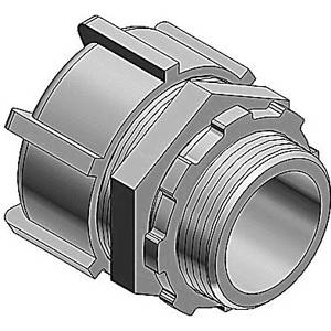 T&B® 5233 Non-Insulated Straight Conduit Connector, 3/4 in Trade, Steel, Chromate Coated/Electro-Zinc Plated