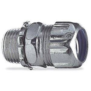 T&B® 5233 Non-Insulated Straight Conduit Connector, 3/4 in Trade, Steel, Chromate Coated/Electro-Zinc Plated