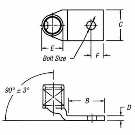 Color-Keyed® 54165UB 54100 1-Hole Non-Insulated Compression Lug With ...