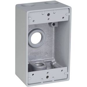 19 Cu Inch 4-Hub, Thomas & Betts Corporation IH4-1-LM Weatherproof Outlet Box, 1-Gang