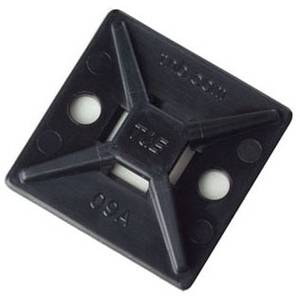 Catamount® MPNY-1000-0-C UV-Resistant Cable Tie Mounting Base, 4-Way, Adhesive Mount, 0.2 in W Tie, Nylon/Polyamide 6.6, Black